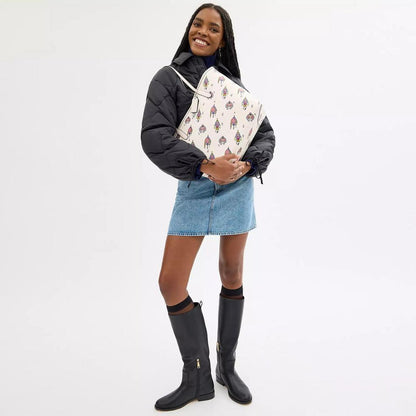 Cosmic Coach City Tote Bag With Rocket Print