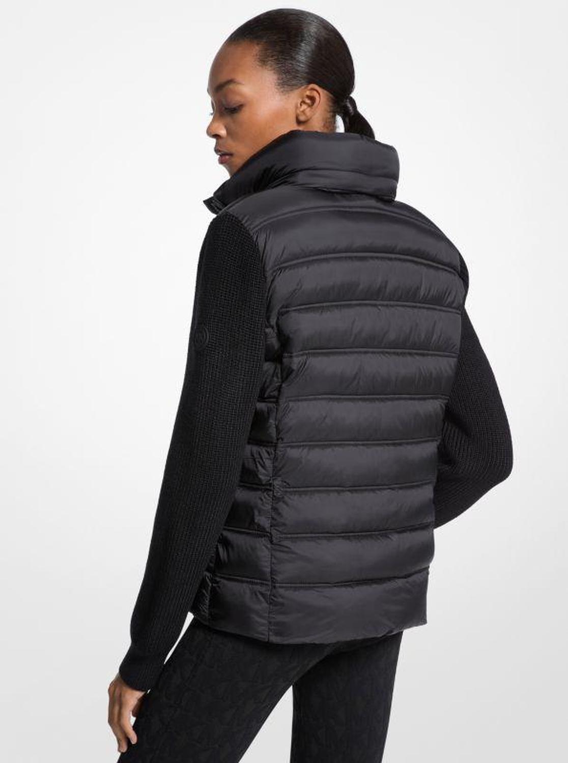 Quilted Nylon and Knit Jacket