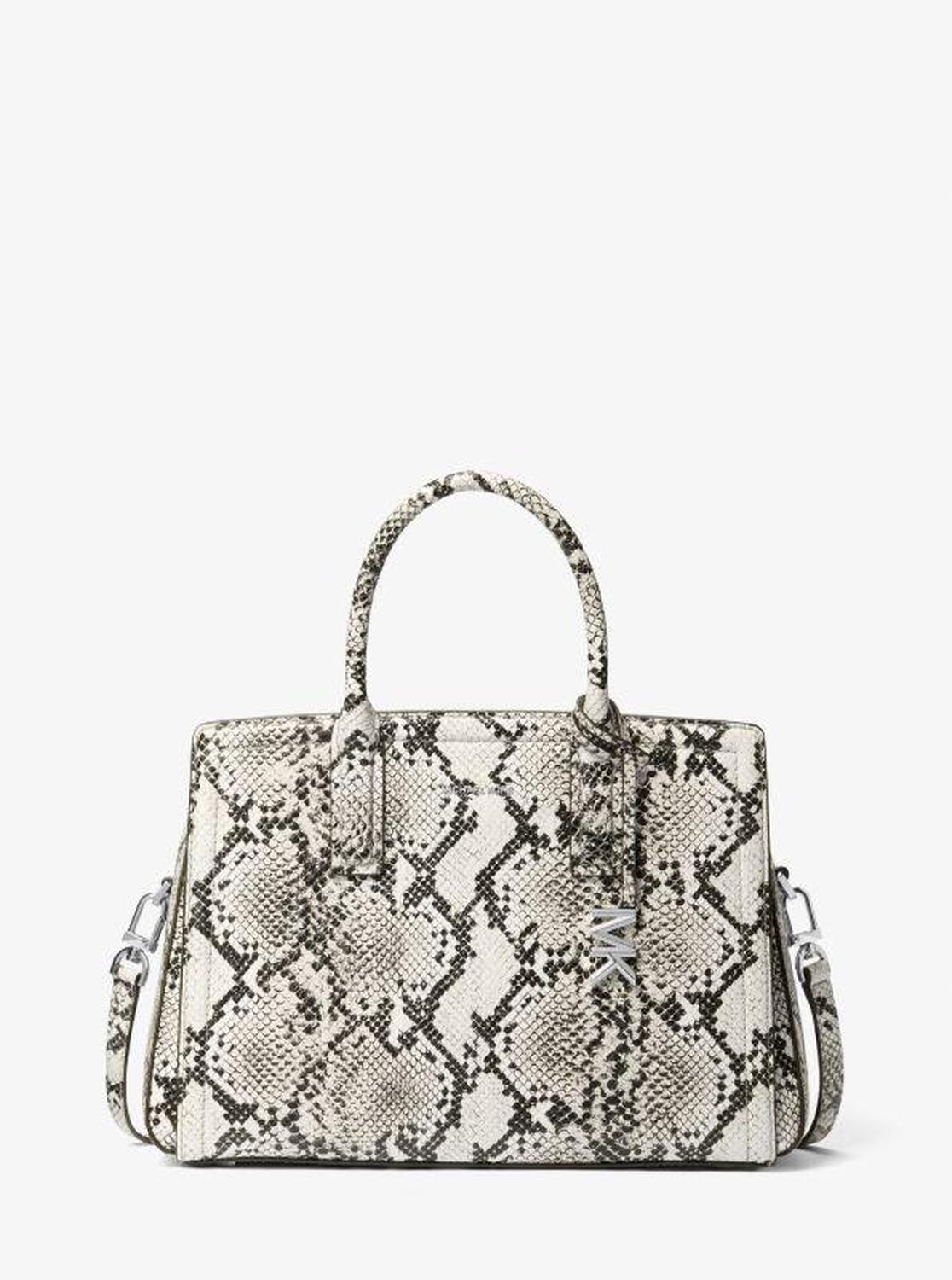 Laila Medium Snake Embossed Leather Satchel
