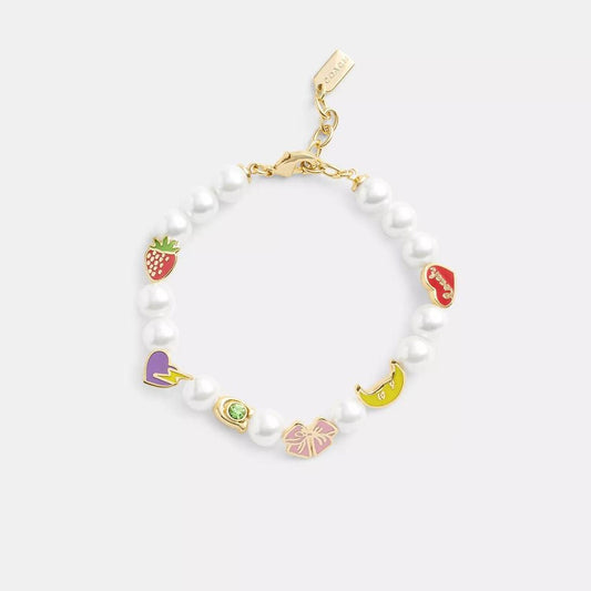Coach Outlet Heart And Moon Pearl Bracelet