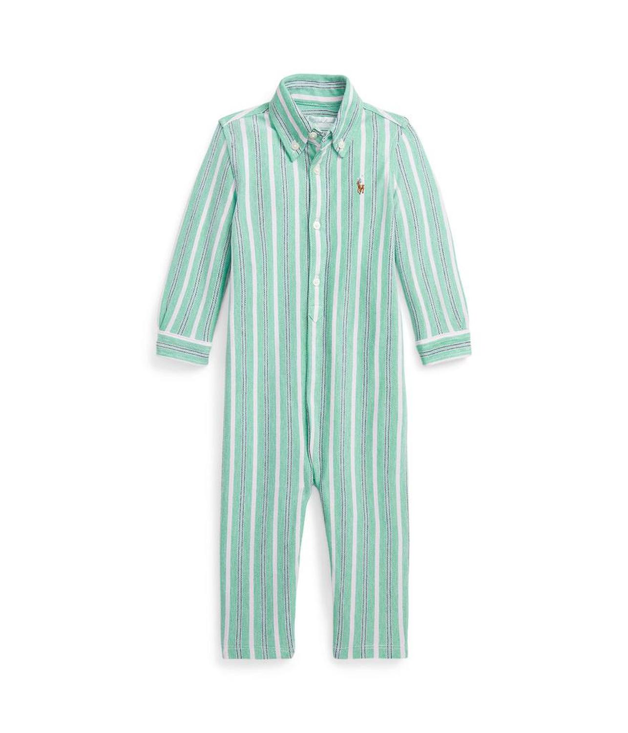 Striped Knit Cotton Oxford Coverall (Infant)