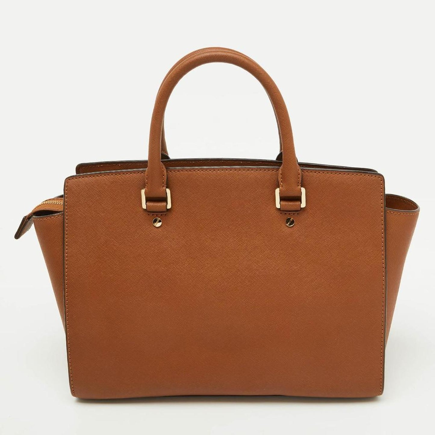 Michael Kors Brown Saffiano Leather Large Selma Satchel