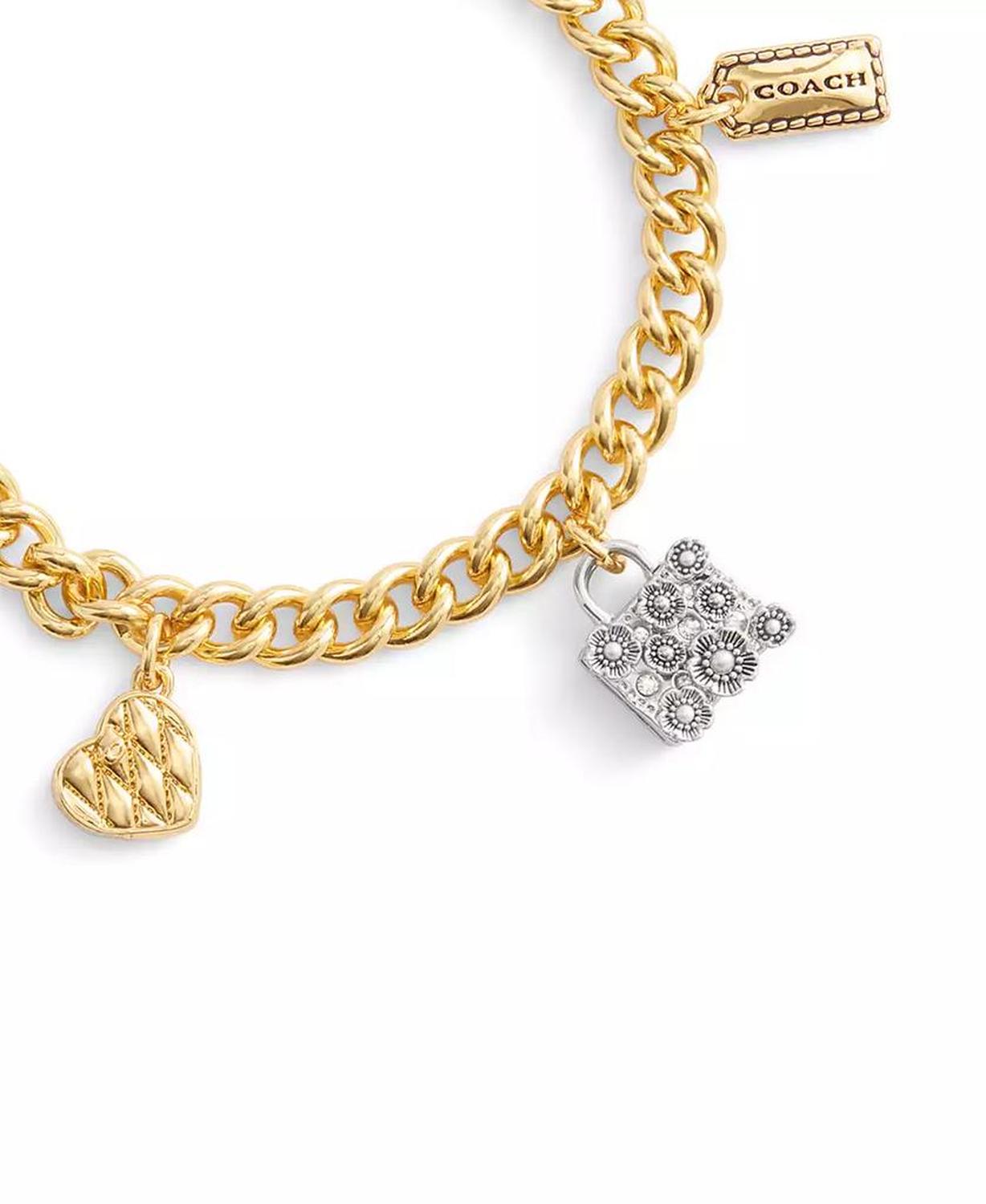 Faux Stone Signature Handbag Charm Bracelet