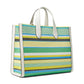Manhattan Striped Woven Straw Large Tote