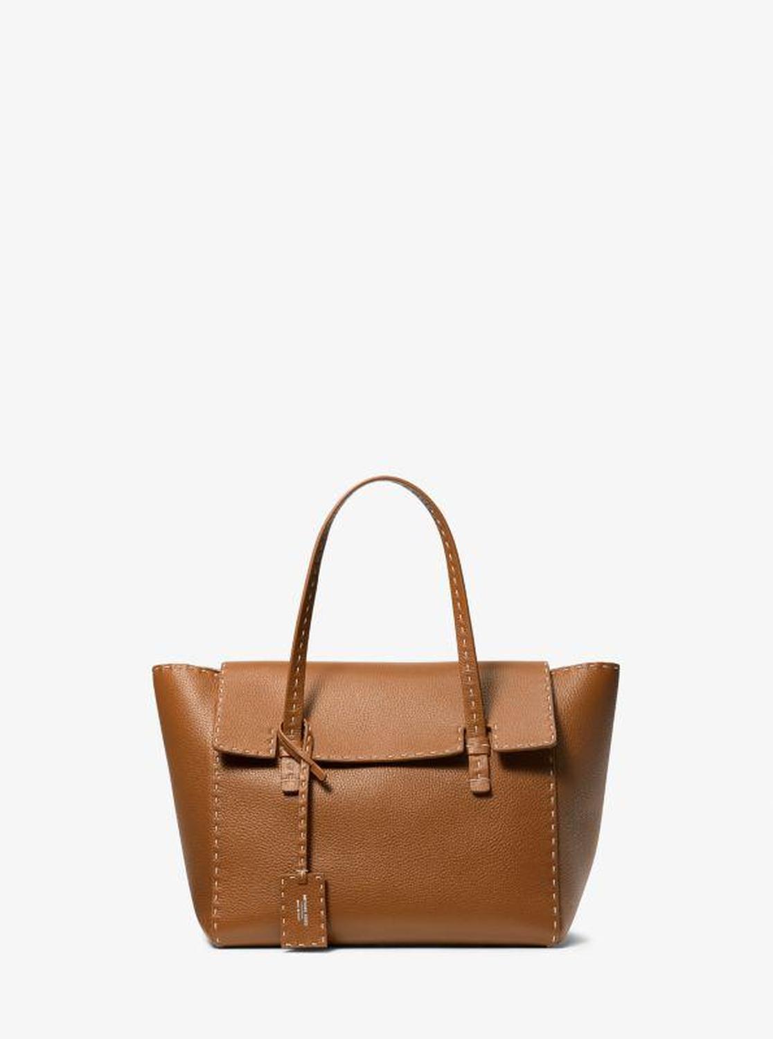 Sophia Hand-Stitched Pebbled Leather Satchel
