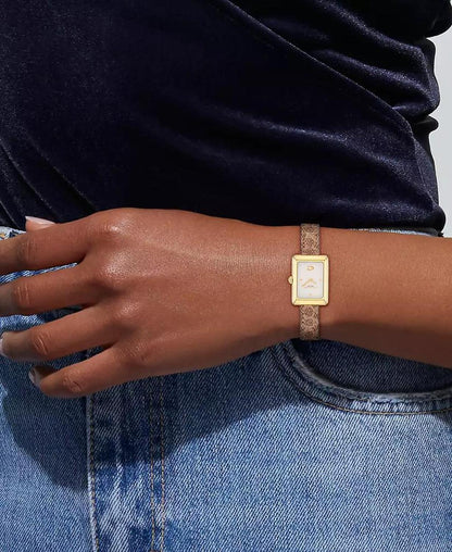 Women's Mara Brown Leather Strap Watch, 19 x 26mm