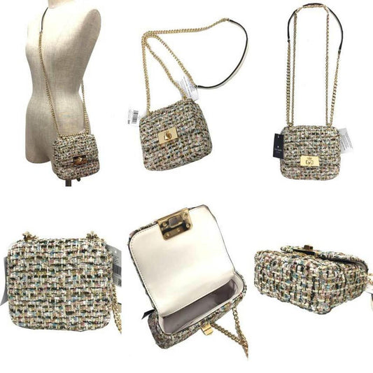 Tweed Leather Shoulder Bag (Pre-Owned)