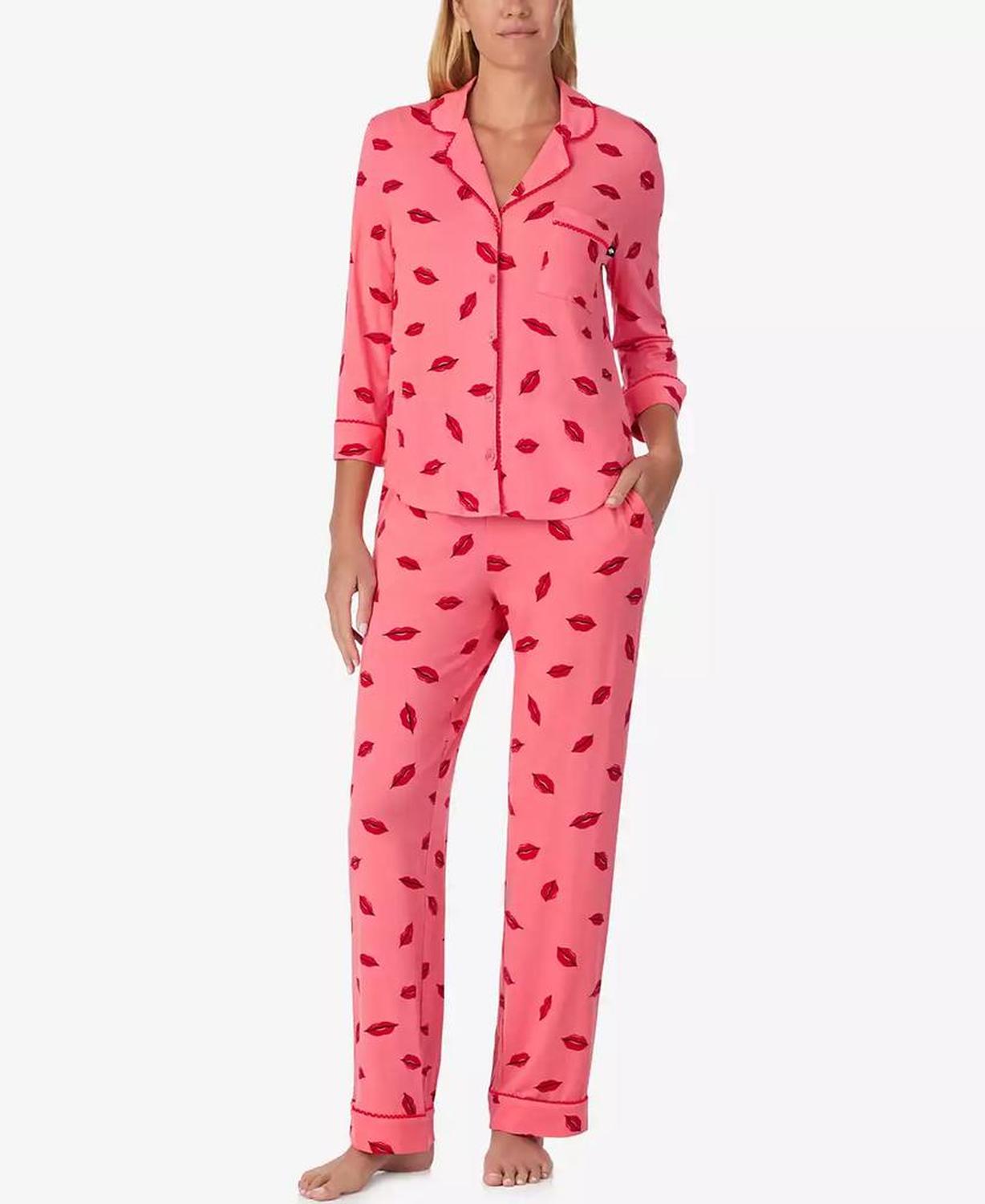 Women's 2-Piece Sleepwear 3/4-Sleeve Top and Pajama Pants Set