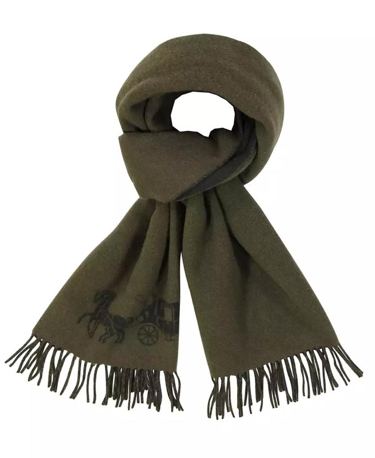 Women's Oversized Bicolor Horse and Carriage Muffler