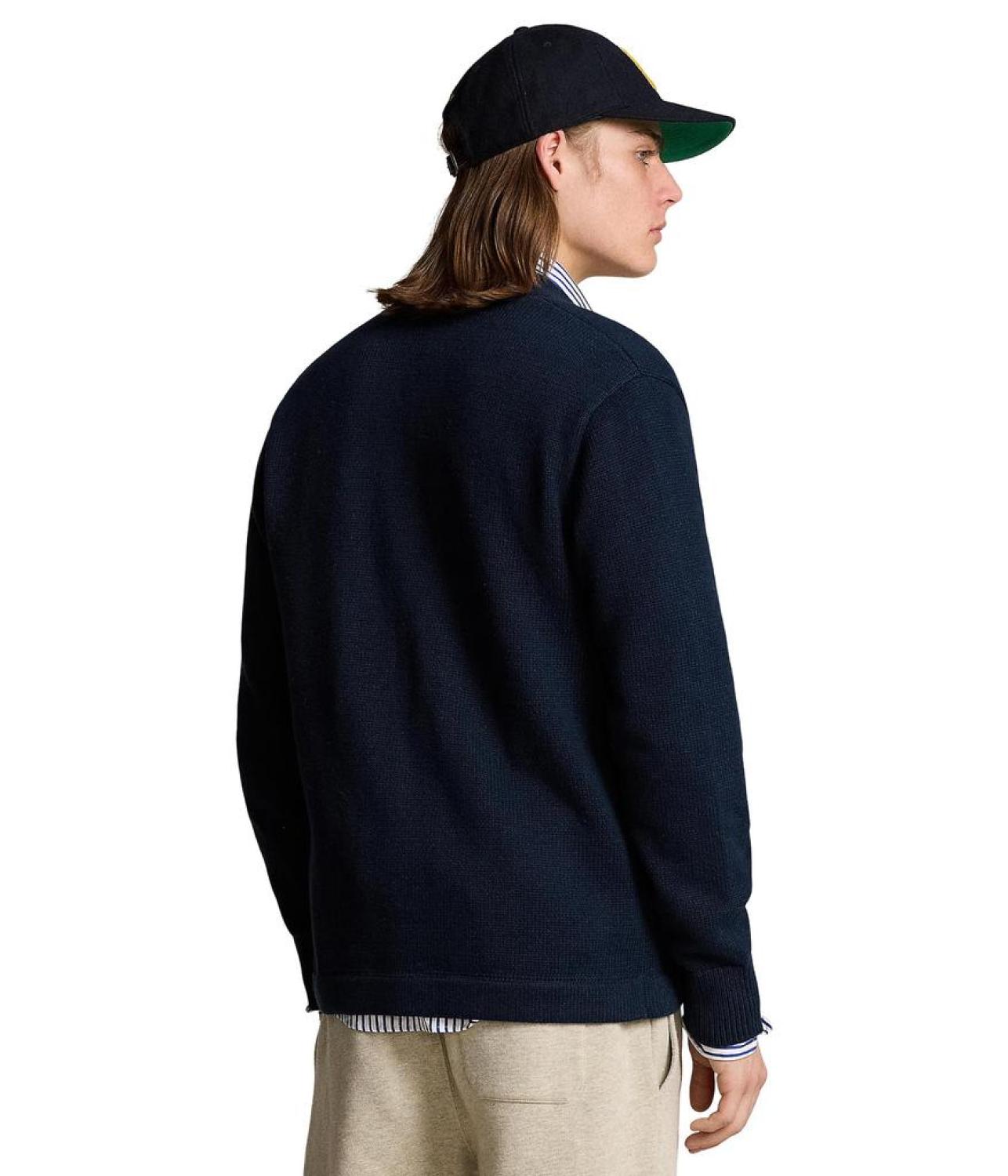 Varsity-Inspired Cotton Cardigan