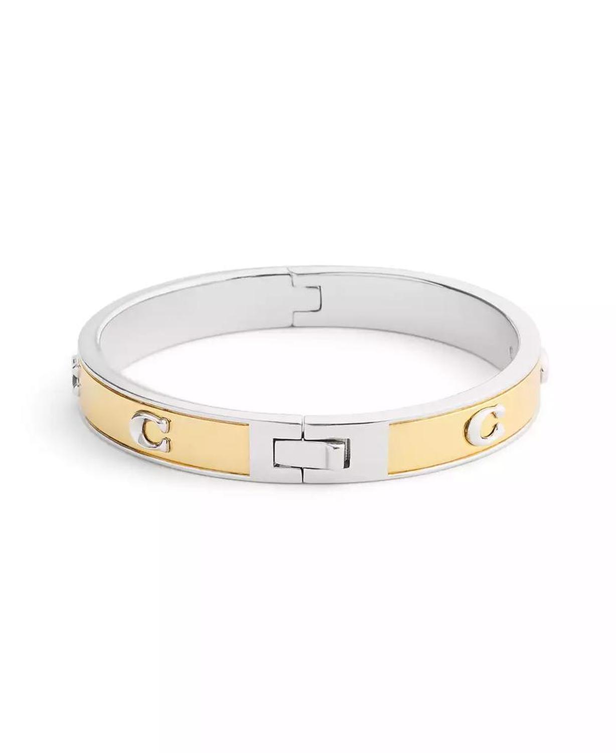 Two-Tone Signature C Bangle Bracelet