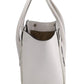 Bancroft Medium Woven Satchel in White Calf Leather