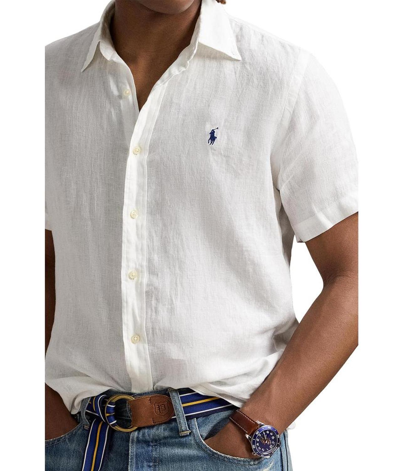 Short Sleeve Classic Fit Linen Shirt
