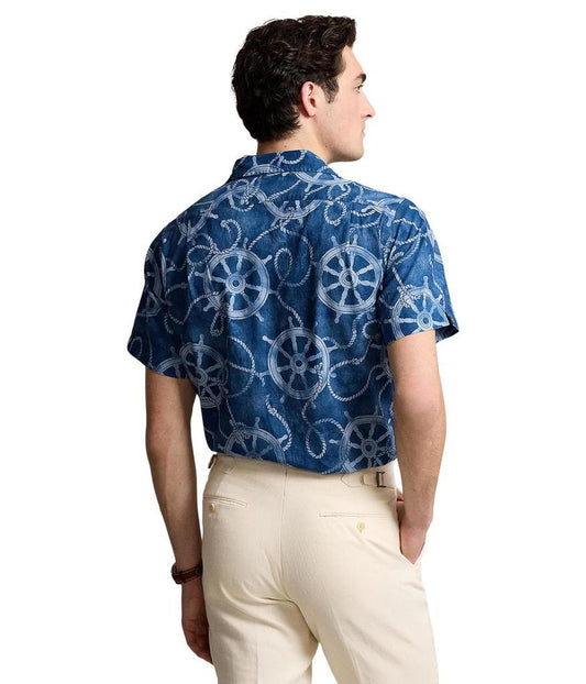 Classic Fit Cotton-Linen Camp Shirt