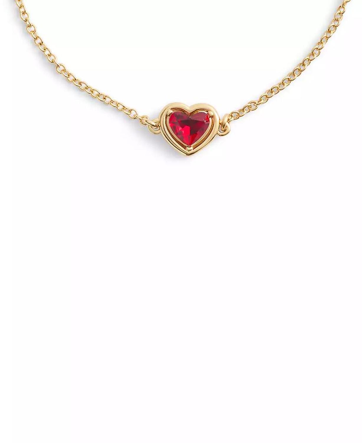 Faux Stone Halo Stone Heart Slider Bracelet