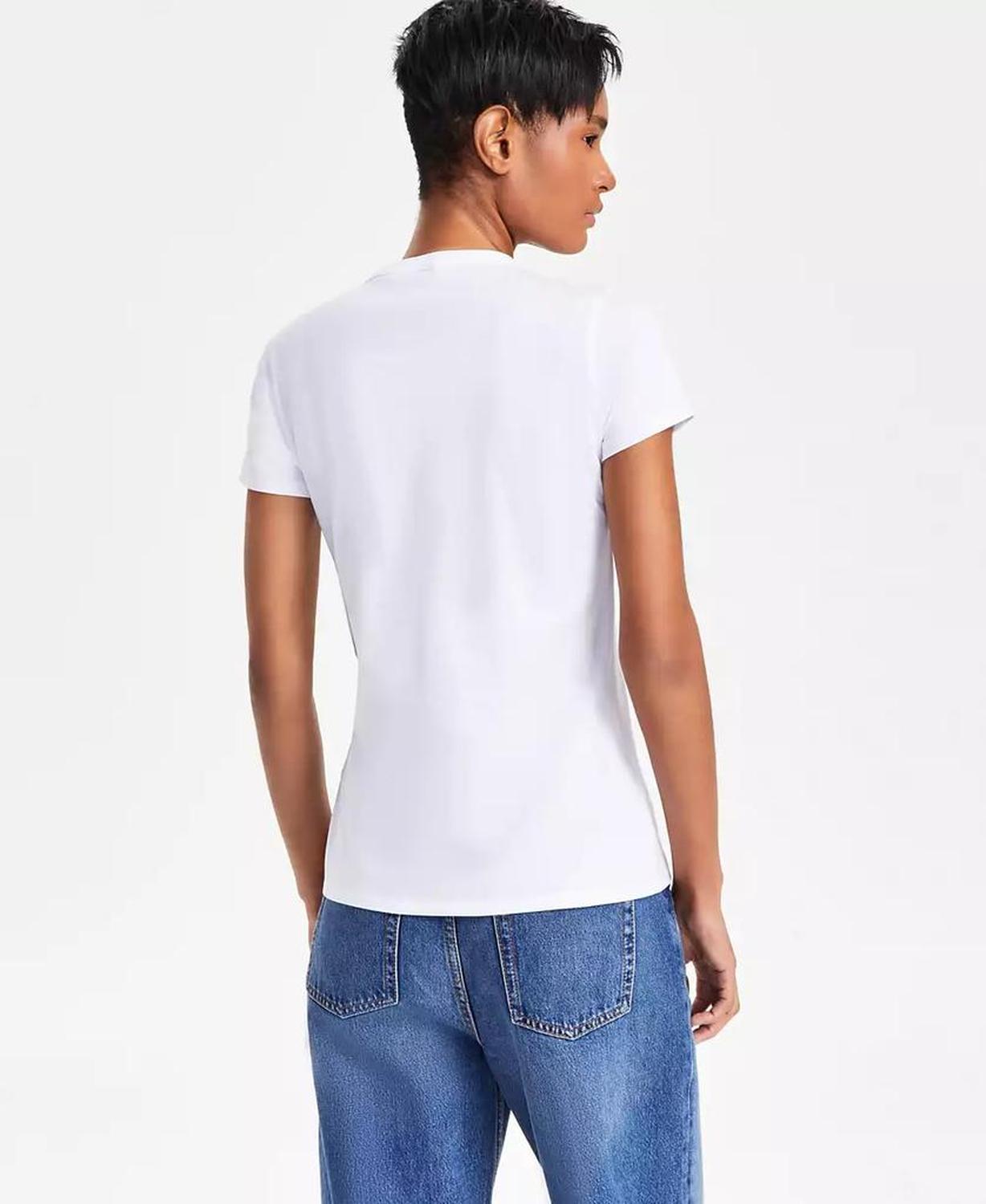 Women's Cotton Crewneck Graphic-Print Tee