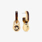 Precious Metal-Plated Brass and Acetate Padlock Drop Earrings