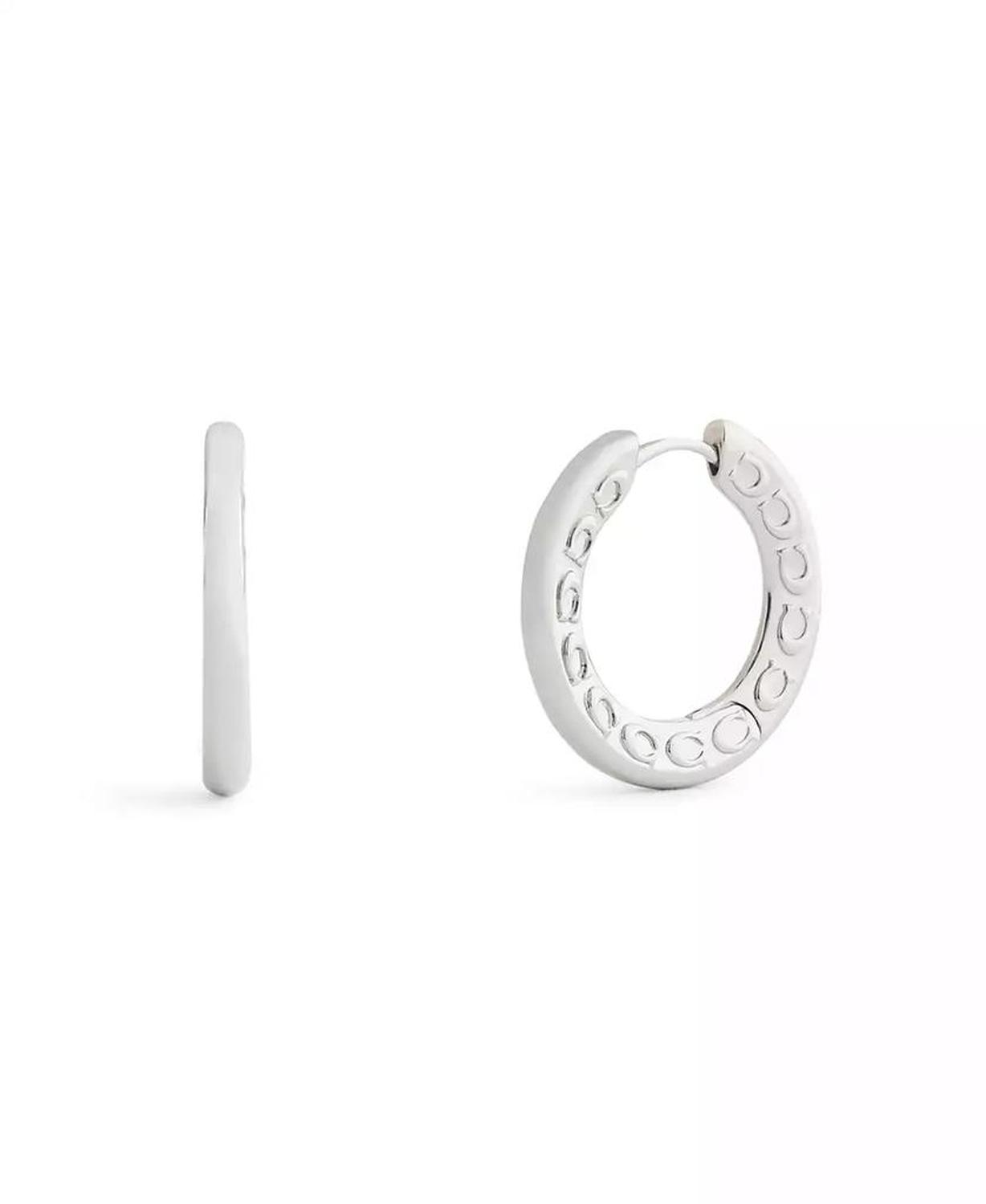Signature C Minimal Hoop Earrings