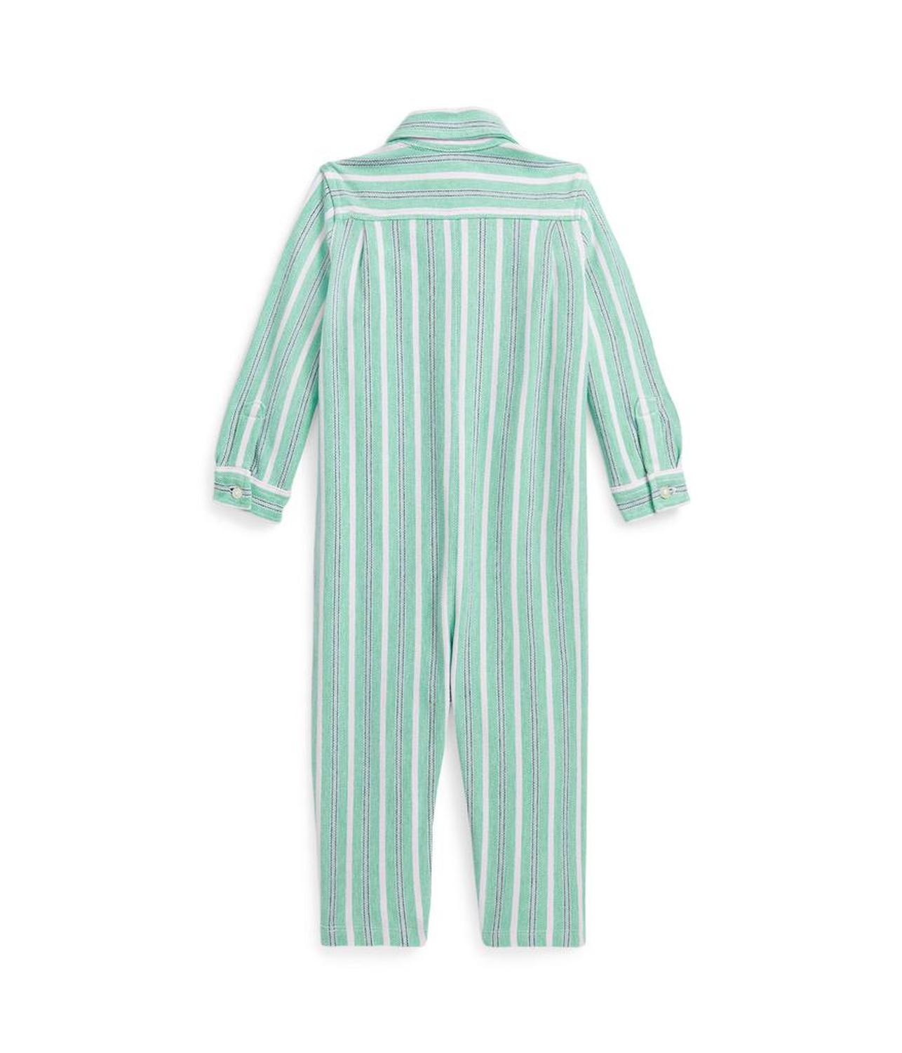 Striped Knit Cotton Oxford Coverall (Infant)