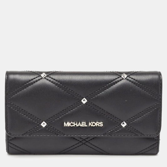 Michael Kors  Quilted Leather Large Jet Set Travel Trifold Wallet