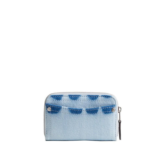 Women's Small Zip Around Card Case with Tie-Dye Leather Wallet