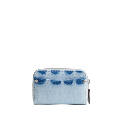 Women's Small Zip Around Card Case with Tie-Dye Leather Wallet