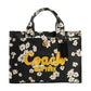 Floral Print Canvas Cargo Medium Tote