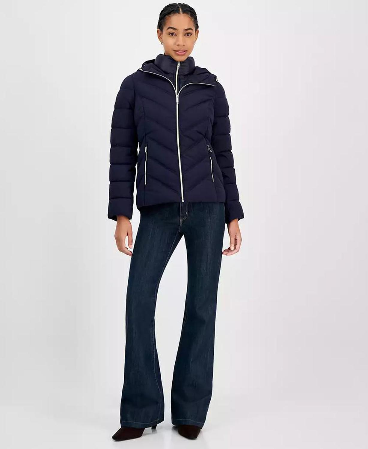 Women's Hooded Bibbed Packable Puffer Coat