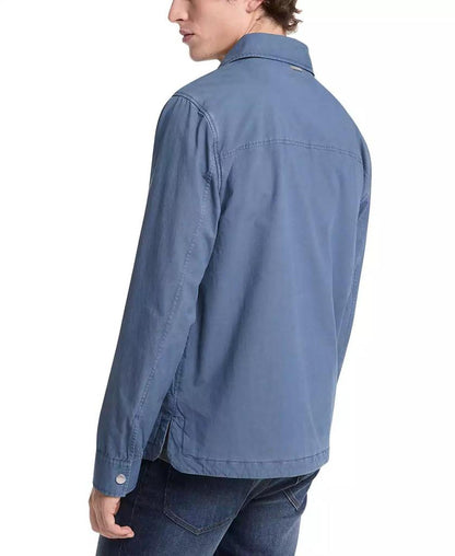 Men's Garment Dyed Long Sleeve Snap-Front Padded Shirt-Jacket