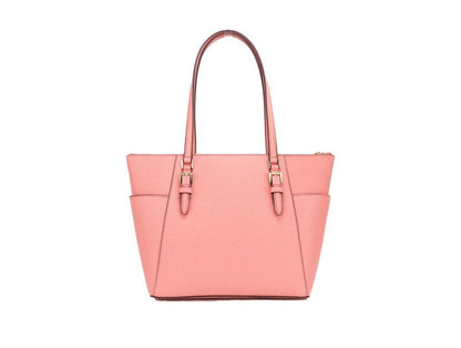Michael Kors Charlotte Tea Rose Signature PVC TZ Shoulder Tote Handbag Women's Purse