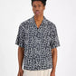Men's Eligino Relaxed Fit Short Sleeve Button Front Logo Camp Shirt