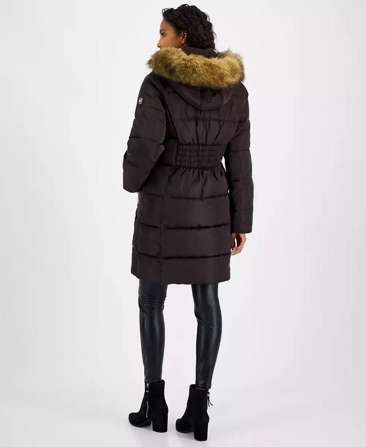 Women's Faux-Fur-Trim Hooded Puffer Coat, Created for Macy's