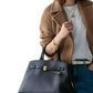 Deco Pebbled Leather Extra Large Satchel