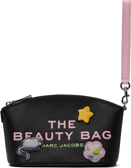 Black 'The Sticker Patch Beauty Bag' Cosmetic Pouch