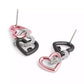 Faux Stone Signature Heart Link Drop Earrings
