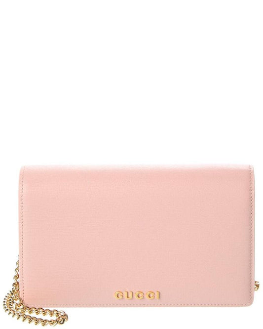 Gucci Script Leather Chain Wallet