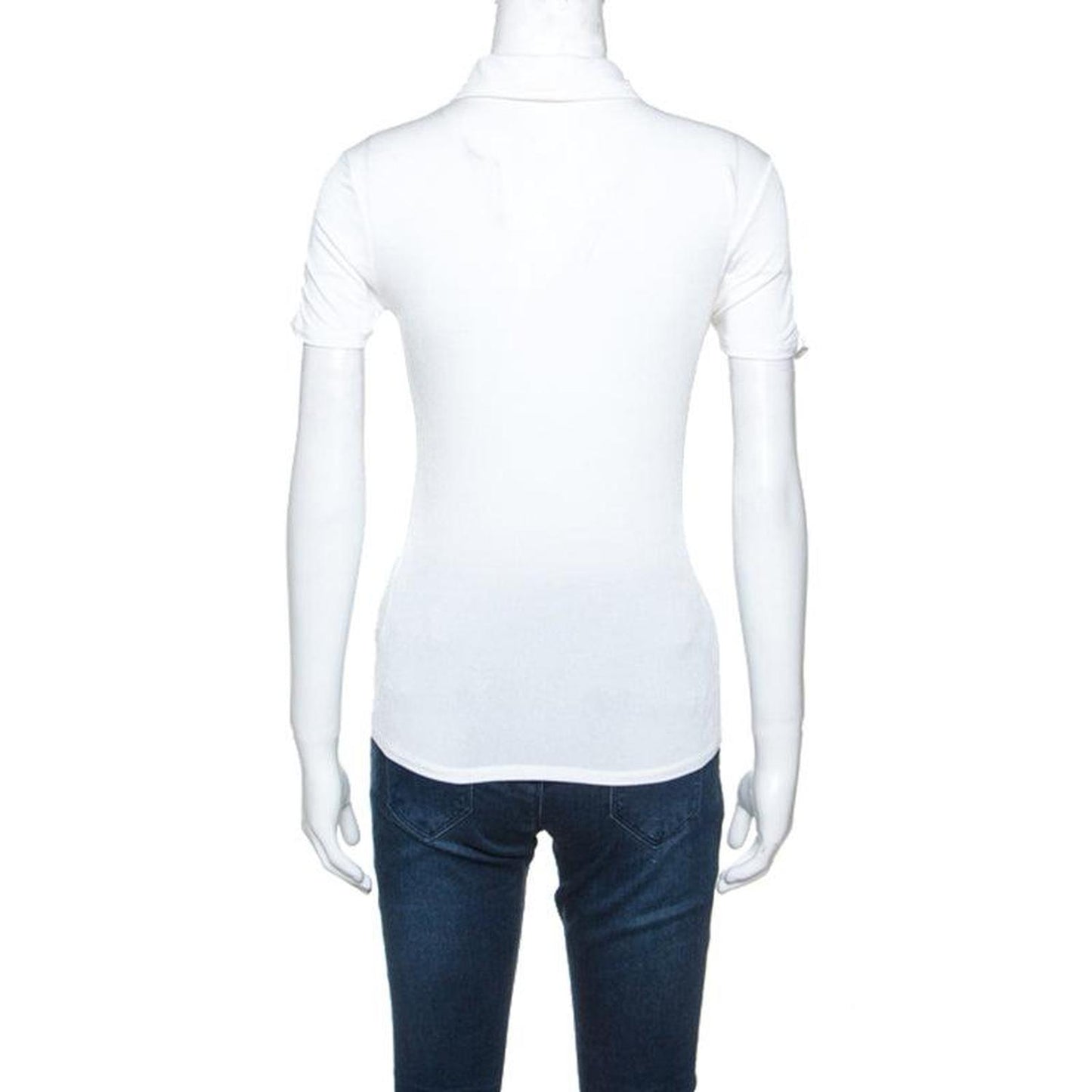 White Jersey Collared T-Shirt M