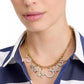 Two-Tone Cubic Zirconia Pavé Lucky Charm Collar Necklace, 16" + 3" extender