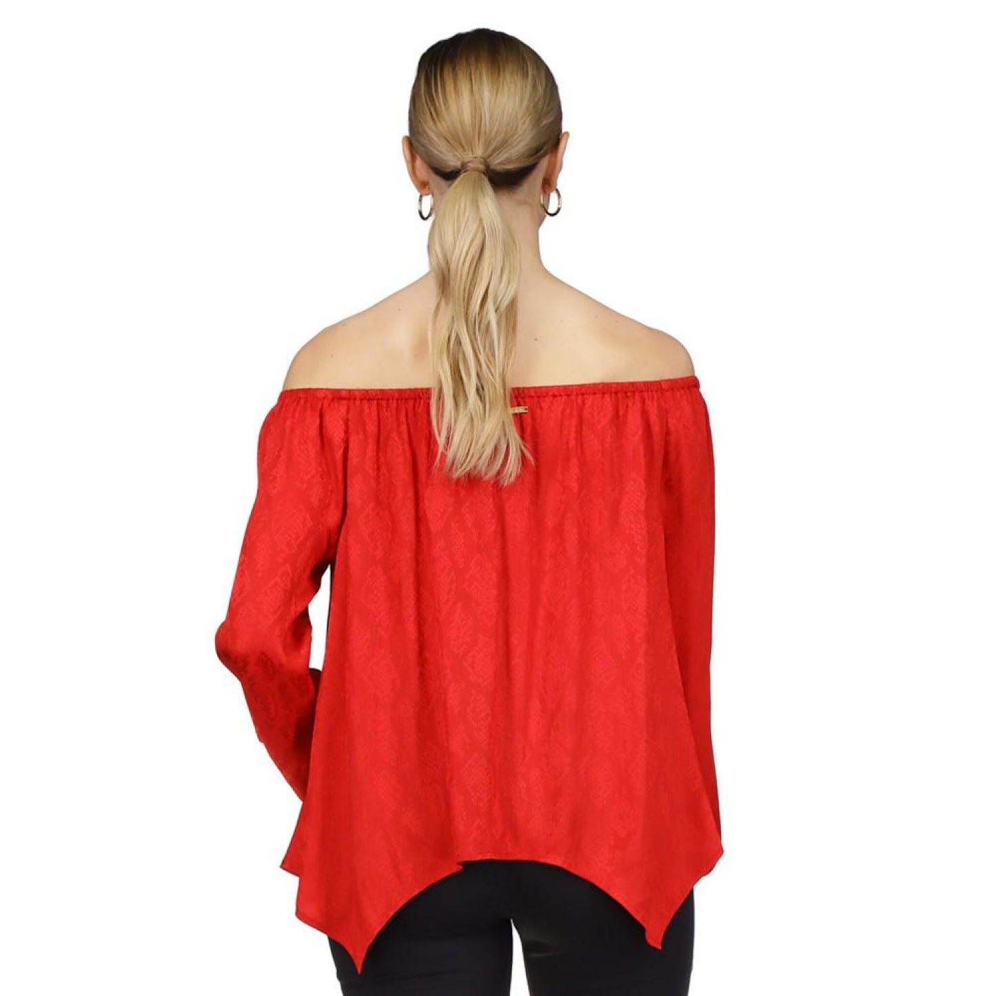 Women's Off-The-Shoulder Jacquard-Print Top