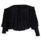 Off The Shoulder Blouse in Black Cotton