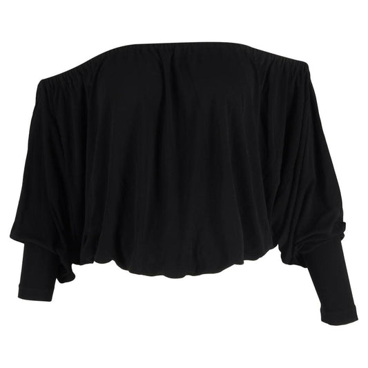 Off The Shoulder Blouse in Black Cotton