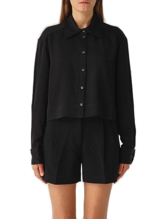 Michael Michael Kors Satin Cropped Shirt