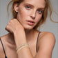Precious Metal-Plated Sterling Silver Pavé Curb Link Bracelet