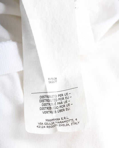 Maxmara Humor Logo-Print T-shirt in White Cotton Jersey