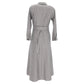 Weekend Check Fischio Maxi Belted Dress in Grey Virgin Wool