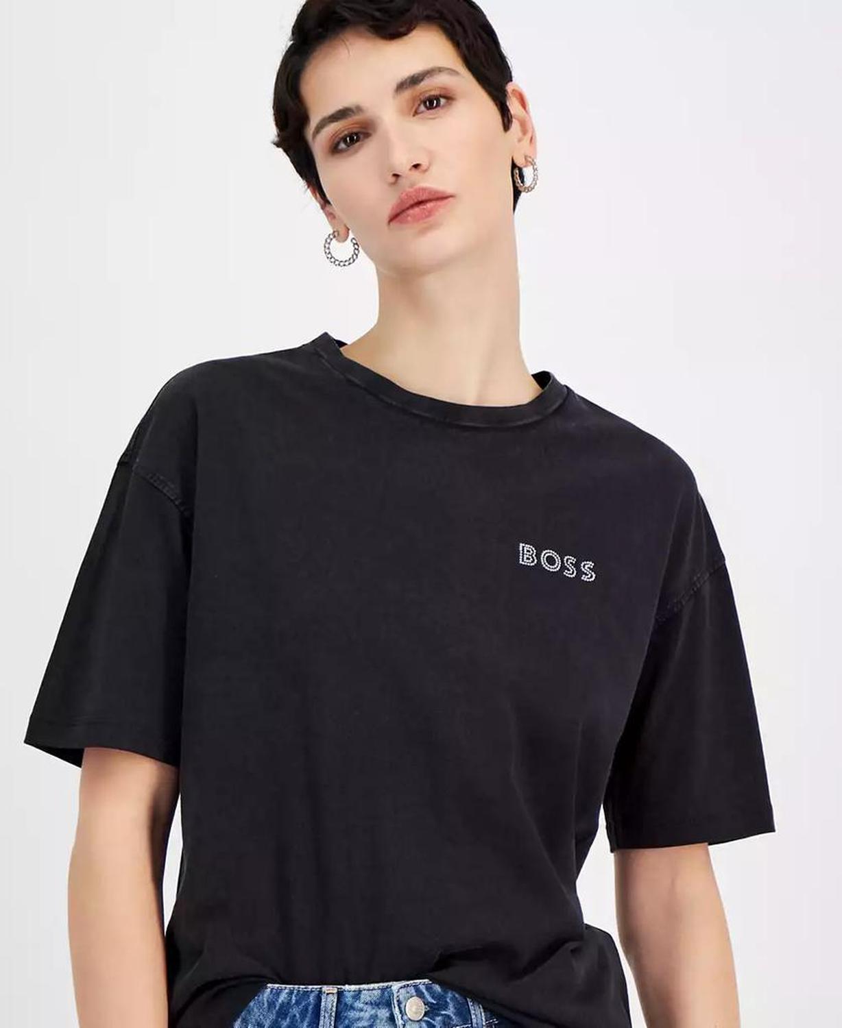 Women's Cotton Logo Relaxed Crewneck T-Shirt