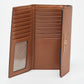 Michael Kors White/tan Coated Canvas And Leather Fulton Continental Wallet
