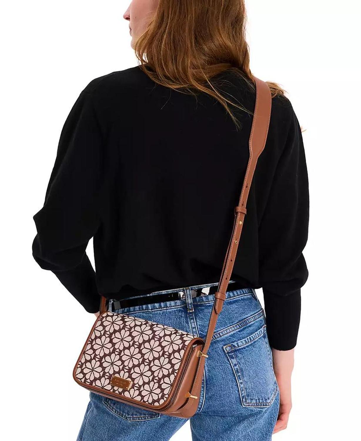 Spade Flower Jacquard Flap Crossbody
