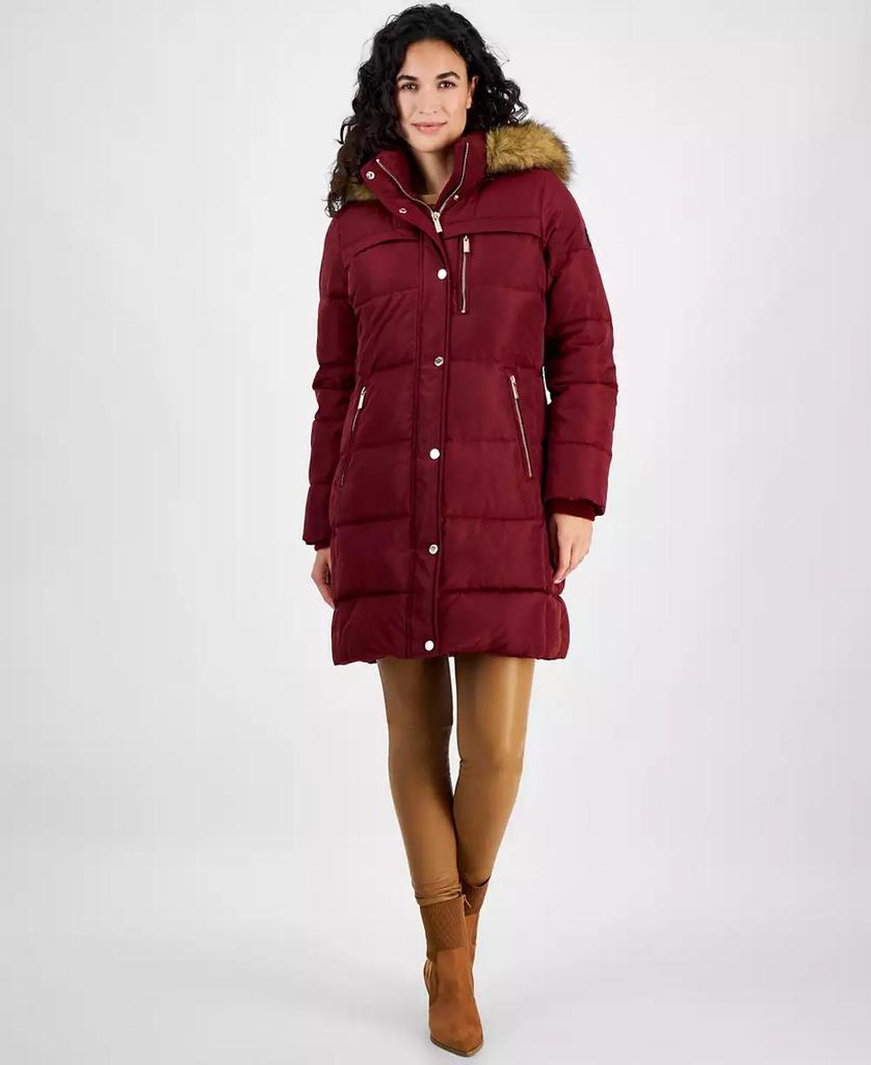 Women's Faux-Fur-Trim Hooded Puffer Coat, Created for Macy's
