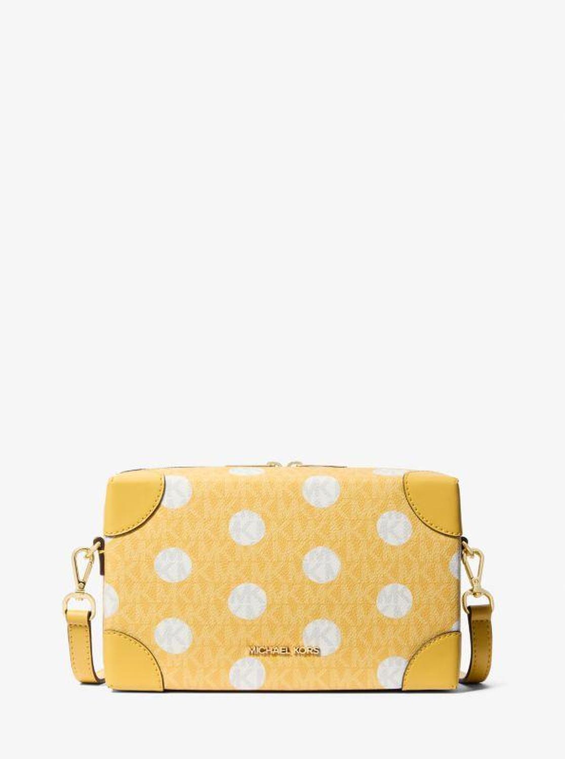Jeanie Small Polka Dot Signature Logo Trunk Crossbody Bag